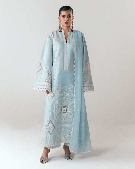 Jugnu | SS 26 Lawn | Dira - Luxury Dress - available at Maria Faisal in UK and USA.