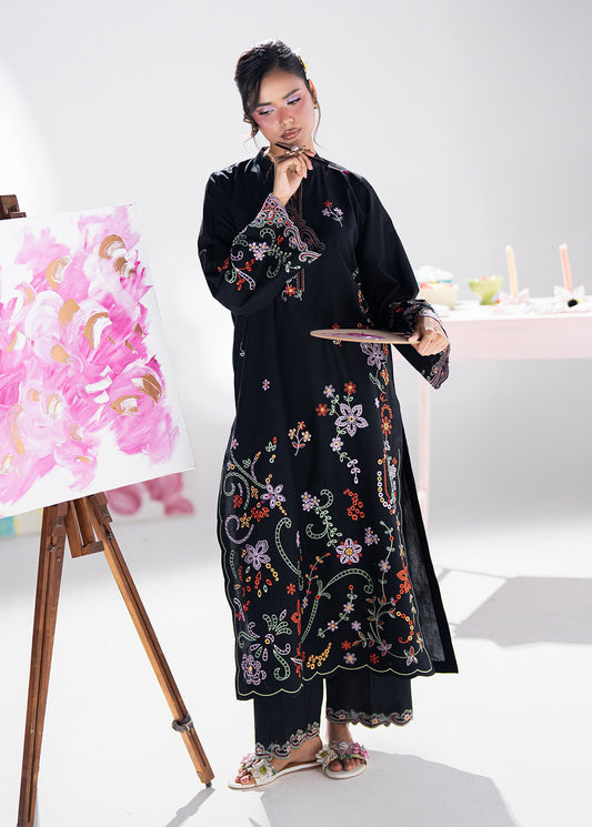 Sahane | Blush n Bliss Premium | LP63006 Midnight Petal - Casual Dress - available at Maria Faisal in UK and USA.