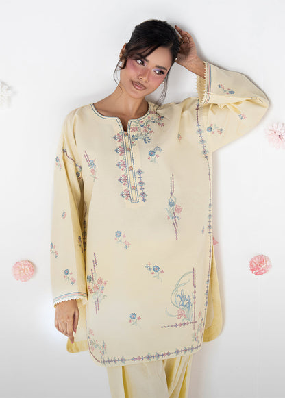Sahane | Blush n Bliss Premium | LP63008 Honey Butter - Casual Dress - available at Maria Faisal in UK and USA.