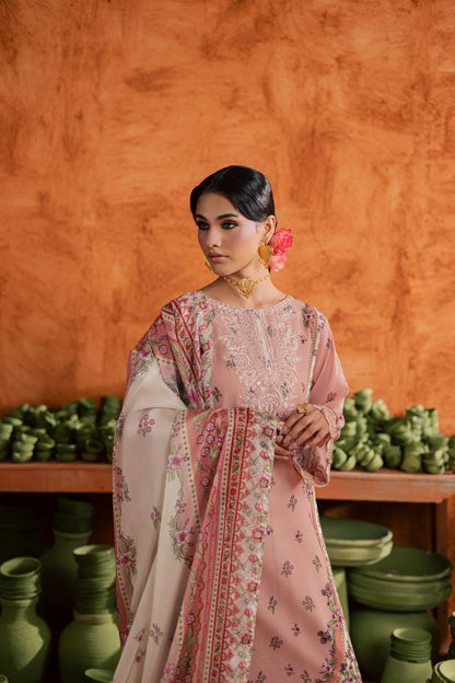 Batik | Festive Eid 26 | Dusty Peach - Luxury Dress - available at Maria Faisal in UK and USA.