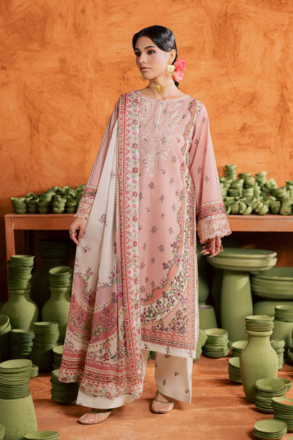 Batik | Festive Eid 26 | Dusty Peach - Luxury Dress - available at Maria Faisal in UK and USA.