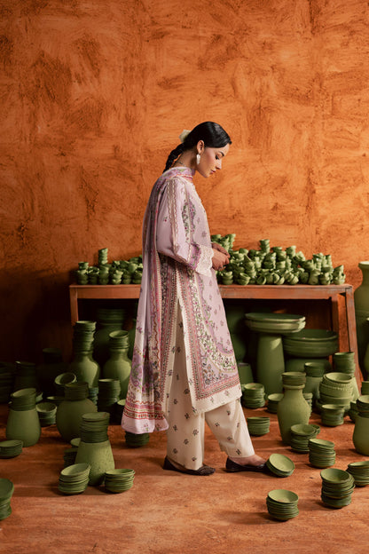 Batik | Festive Eid 26 | Dusty Plum - Luxury Dress - available at Maria Faisal in UK and USA.