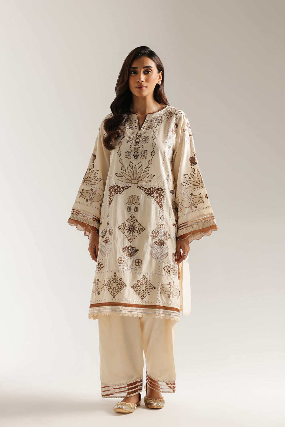 Ethnic | Rozana Collection 25 | Embroidered Dress 22A - Ladies Clothes - Maria Faisal
