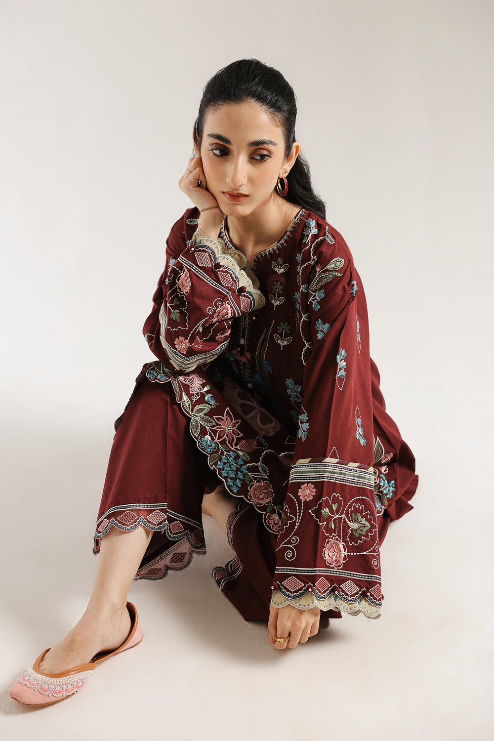 Ethnic | Rozana Collection 25 | Embroidered Dress 11A - Ladies Clothes - Maria Faisal
