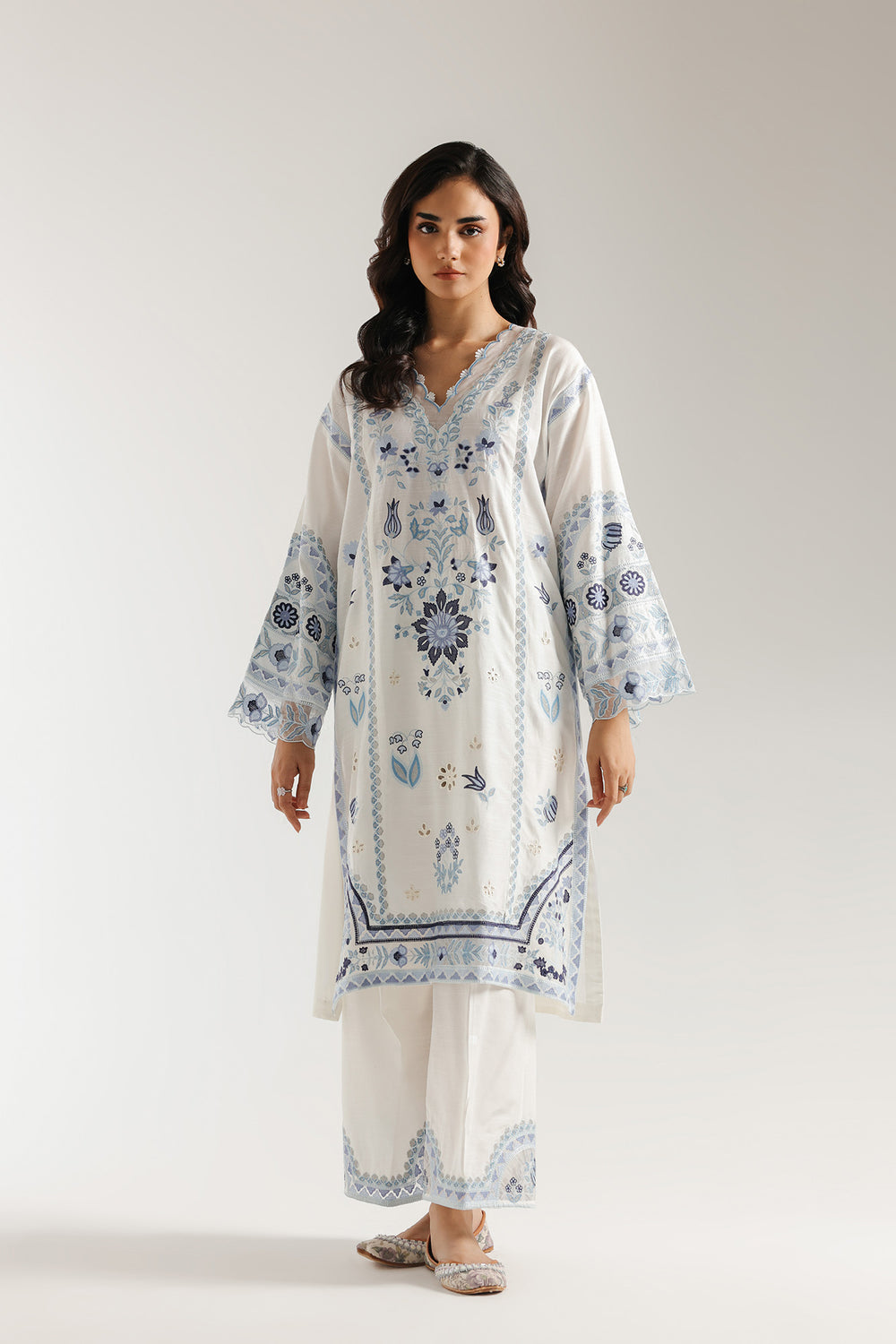 Ethnic | Rozana Collection 25 | Embroidered Dress 17A - Ladies Clothes - Maria Faisal