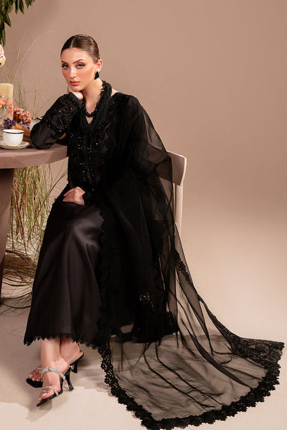 Black Silk and Chiffon Suit | Vanya BG-04