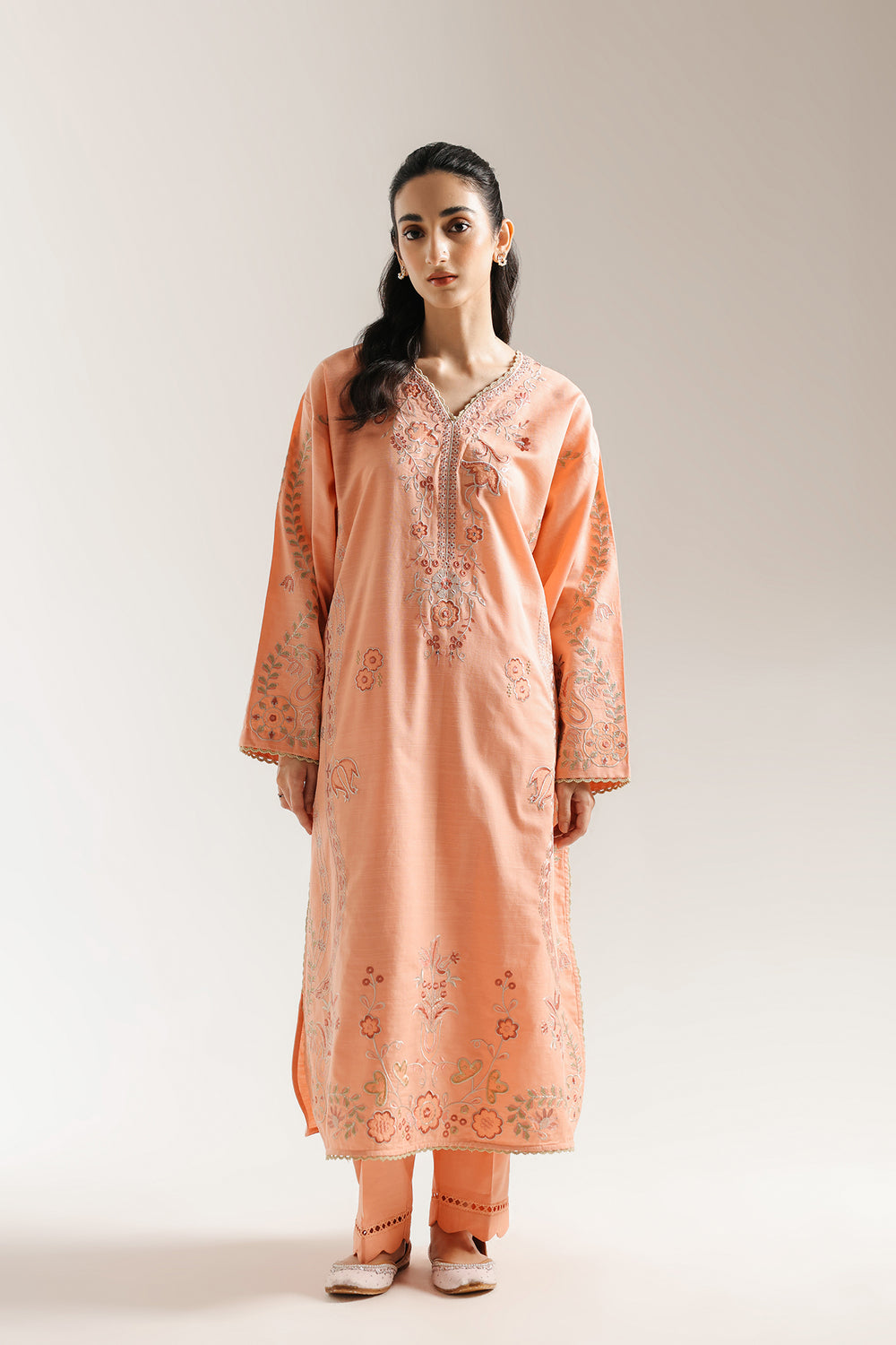 Ethnic | Rozana Collection 25 | Embroidered Dress 06A - Ladies Clothes - Maria Faisal