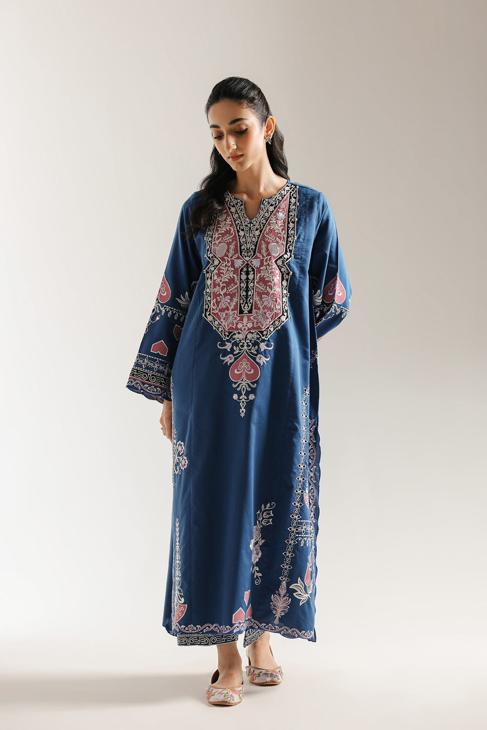 Ethnic | Rozana Collection 25 | Embroidered Dress 03A - Ladies Clothes - Maria Faisal
