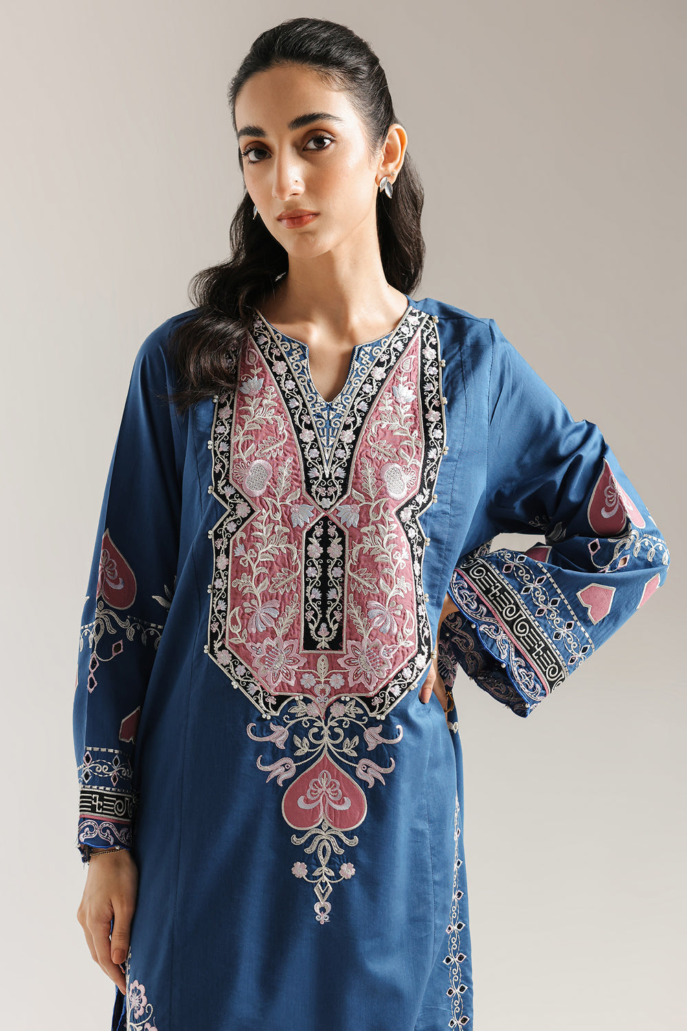 Ethnic | Rozana Collection 25 | Embroidered Dress 03A - Ladies Clothes - Maria Faisal