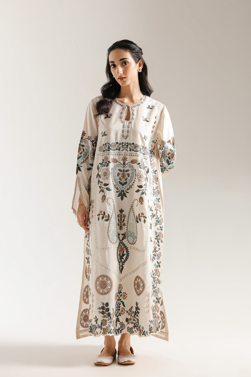 Ethnic | Rozana Collection 25 | Embroidered Dress 02A - Ladies Clothes - Maria Faisal