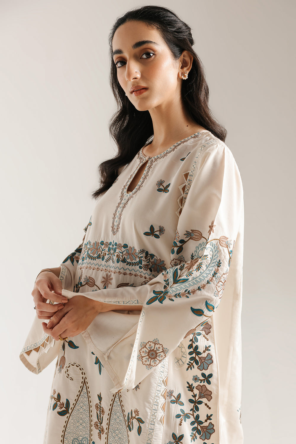 Ethnic | Rozana Collection 25 | Embroidered Dress 02A - Ladies Clothes - Maria Faisal