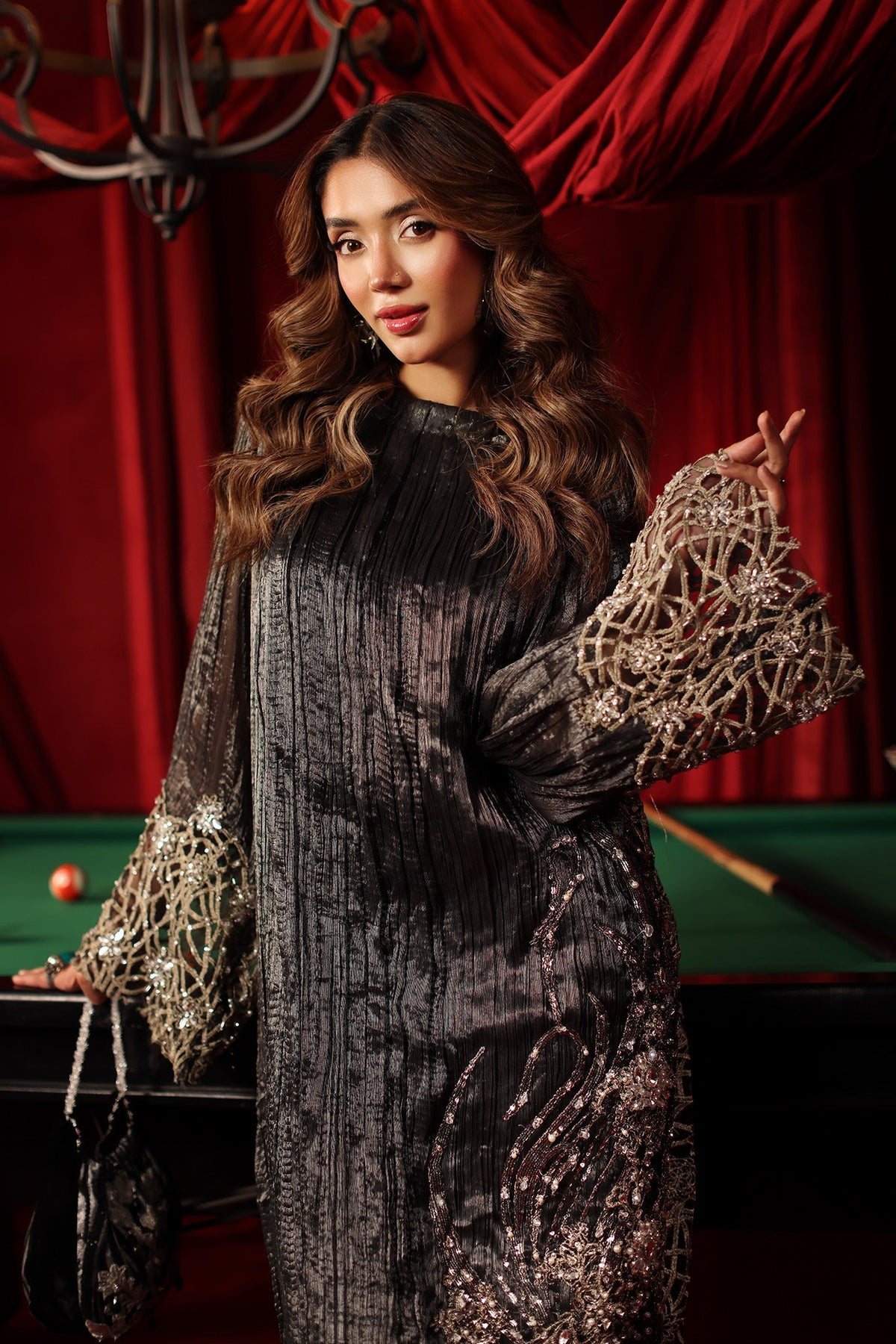 Musferah Saad | The Elite Club | Eclipse - Formal Dress - available at Maria Faisal in UK and USA.