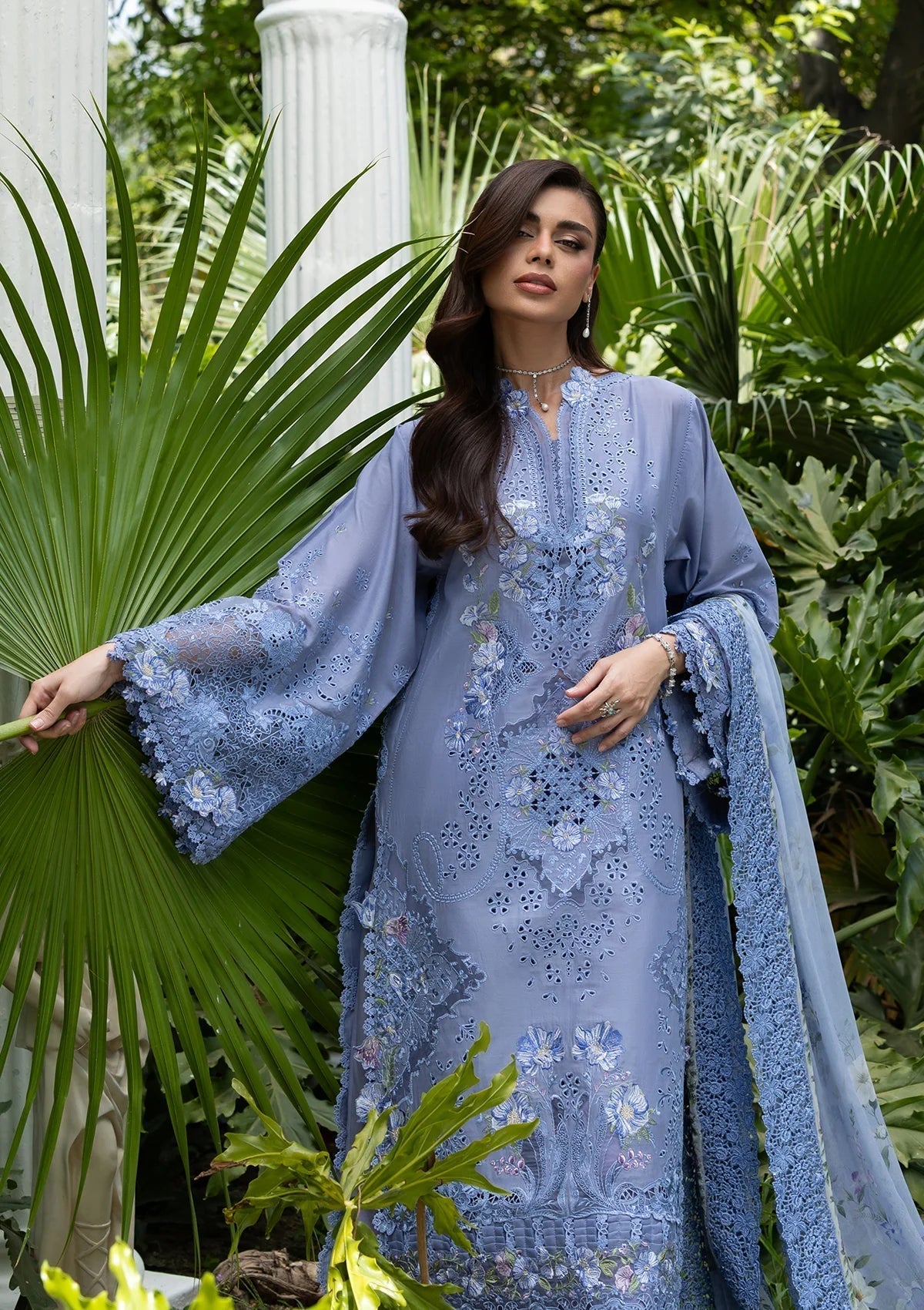 Elaf Premium | Luxury Lawn 26 | ELQ-2B LAVENDER LUXE - Luxury Dress - available at Maria Faisal in UK and USA.