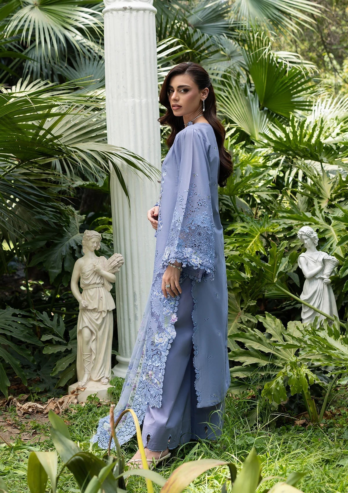 Elaf Premium | Luxury Lawn 26 | ELQ-2B LAVENDER LUXE - Luxury Dress - available at Maria Faisal in UK and USA.