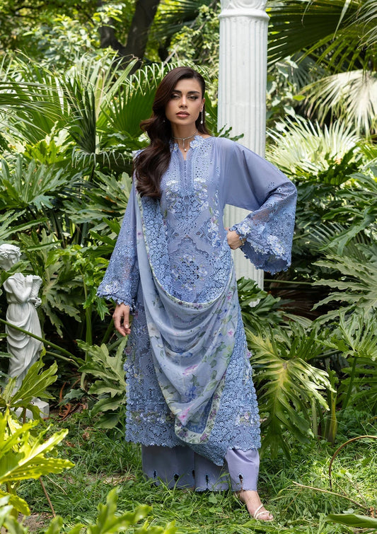 Elaf Premium | Luxury Lawn 26 | ELQ-2B LAVENDER LUXE - Luxury Dress - available at Maria Faisal in UK and USA.