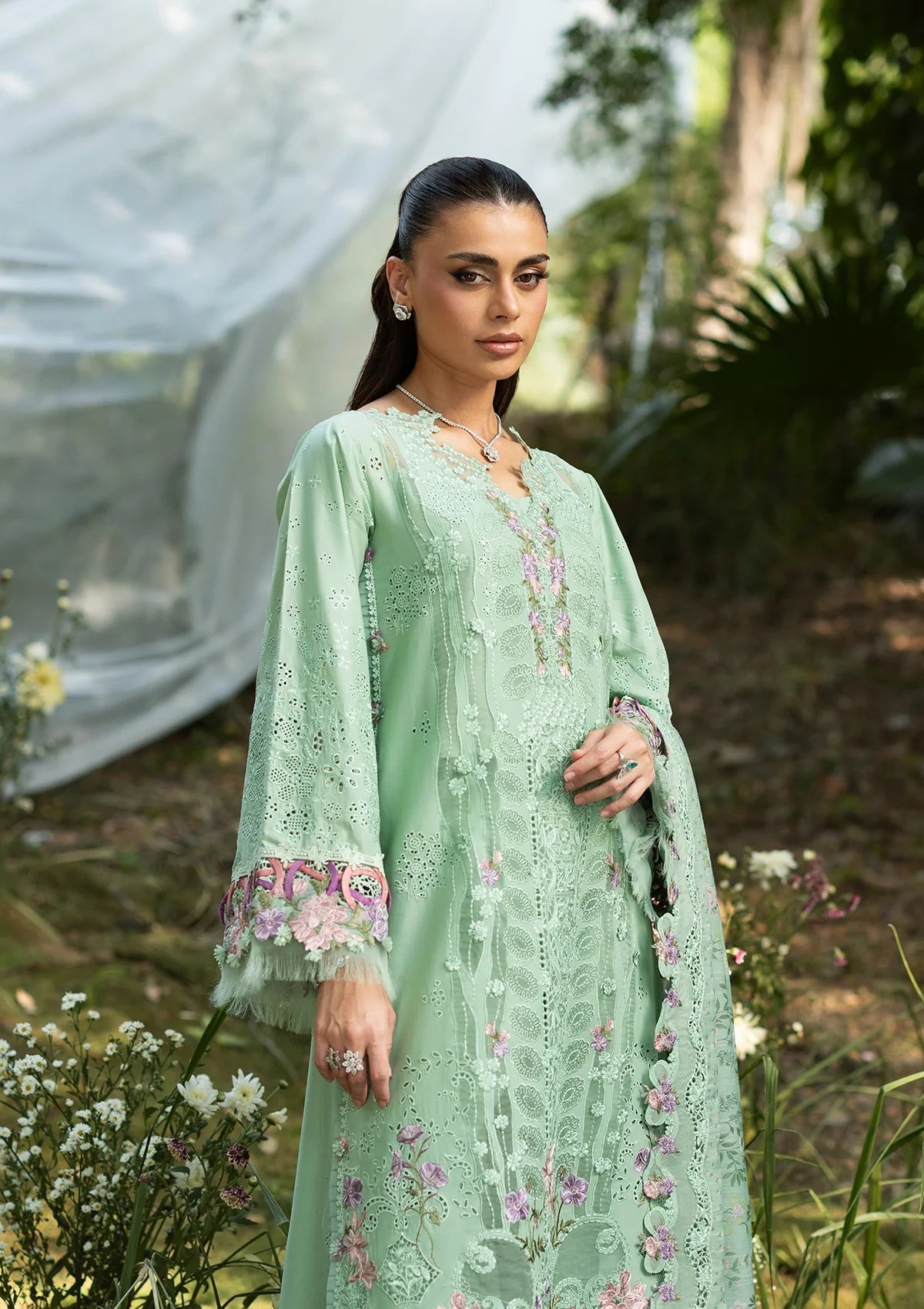 Elaf Premium | Luxury Lawn 26 | ELQ-3A DAISY CHAIN - Luxury Dress - available at Maria Faisal in UK and USA.