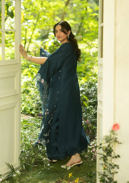 Elaf Premium | Luxury Lawn 26 | ELQ-3B EMERALD FERN - Luxury Dress - available at Maria Faisal in UK and USA.