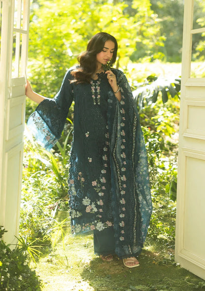 Elaf Premium | Luxury Lawn 26 | ELQ-3B EMERALD FERN - Luxury Dress - available at Maria Faisal in UK and USA.