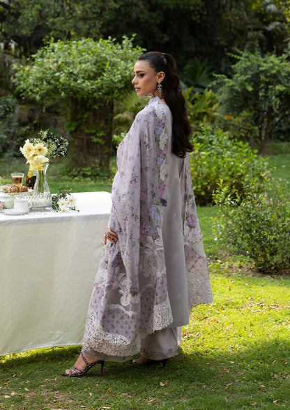 Elaf Premium | Luxury Lawn 26 | ELQ-4B PURE PLUM - Luxury Dress - available at Maria Faisal in UK and USA.