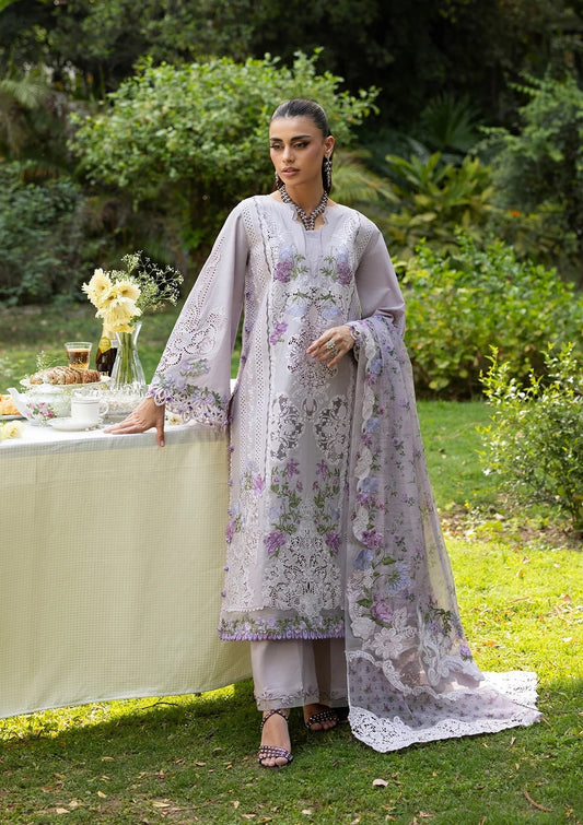 Elaf Premium | Luxury Lawn 26 | ELQ-4B PURE PLUM - Luxury Dress - available at Maria Faisal in UK and USA.