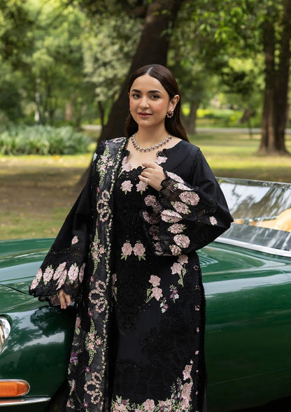 Elaf Premium | Luxury Lawn 26 | ELQ-5B BLACK MASCARA - Luxury Dress - available at Maria Faisal in UK and USA.