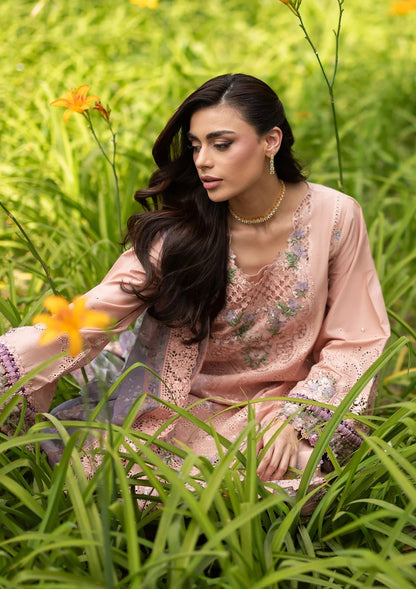 Elaf Premium | Luxury Lawn 26 | ELQ-6A BLUSHING ROSE - Luxury Dress - available at Maria Faisal in UK and USA.