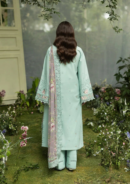 Elaf Premium | Luxury Lawn 26 | ELQ-6B MINT STORY - Luxury Dress - available at Maria Faisal in UK and USA.