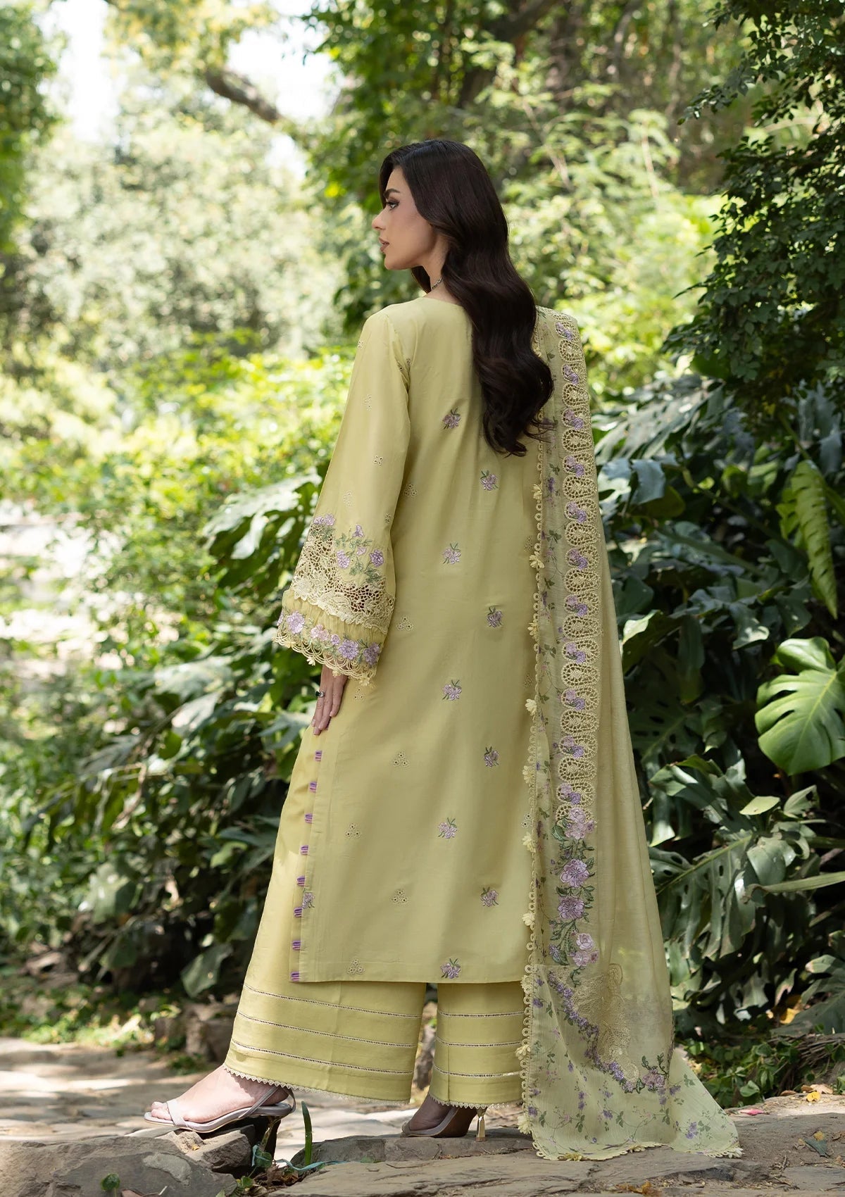 Elaf Premium | Luxury Lawn 26 | ELQ-7A BUTTER YELLOW - Luxury Dress - available at Maria Faisal in UK and USA.