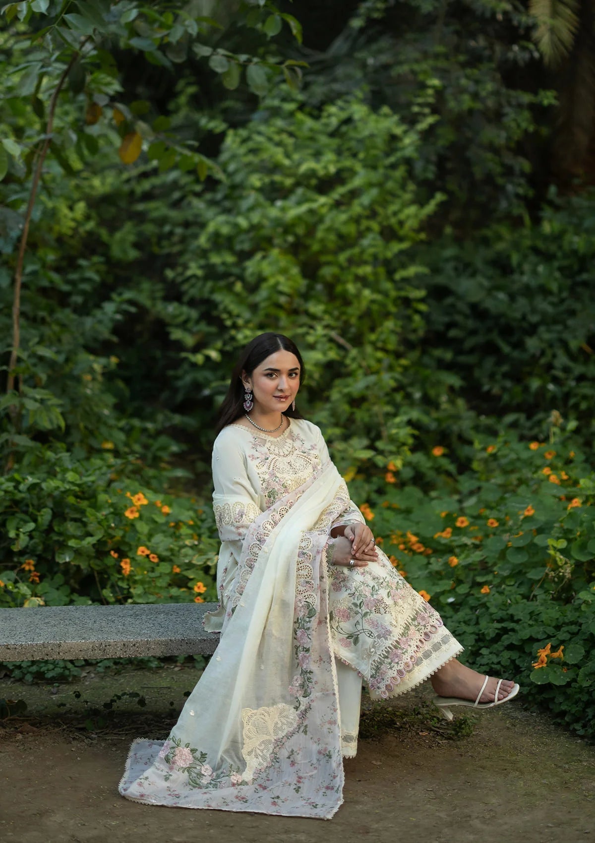 Elaf Premium | Luxury Lawn 26 | ELQ-7B SWEET TALK - Luxury Dress - available at Maria Faisal in UK and USA.