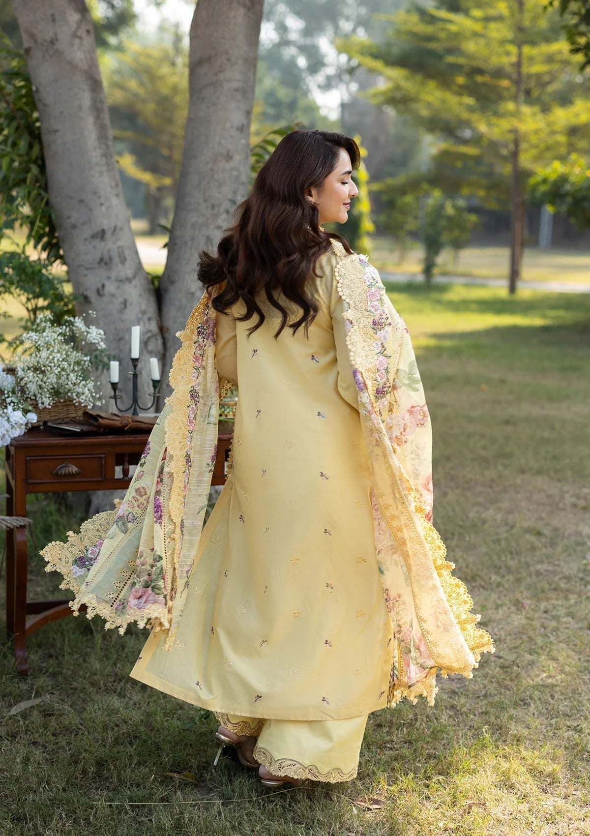 Elaf Premium | Luxury Lawn 26 | ELY-05 SOUCI - Luxury Dress - available at Maria Faisal in UK and USA.