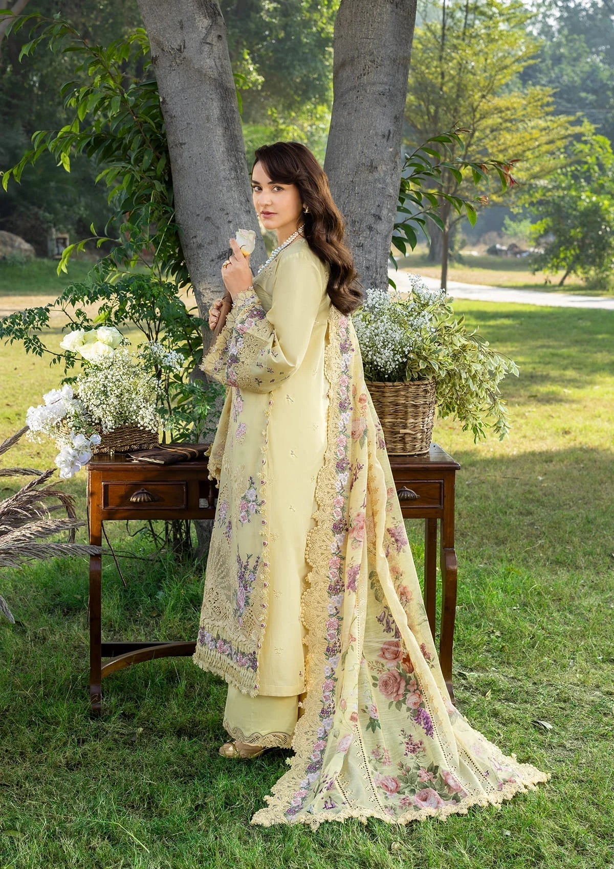 Elaf Premium | Luxury Lawn 26 | ELY-05 SOUCI - Luxury Dress - available at Maria Faisal in UK and USA.