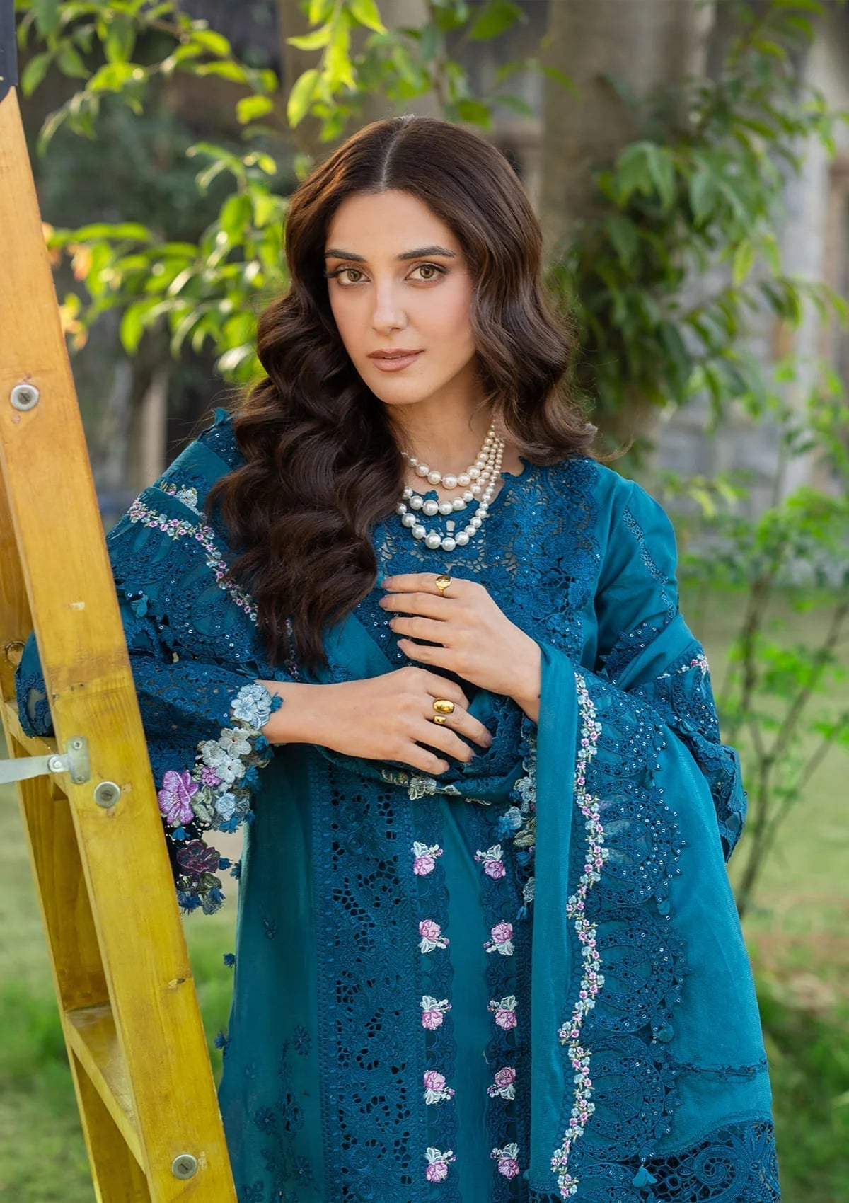 Elaf Premium | Luxury Lawn 26 | ELY-06 SAPPHIRE - Luxury Dress - available at Maria Faisal in UK and USA.