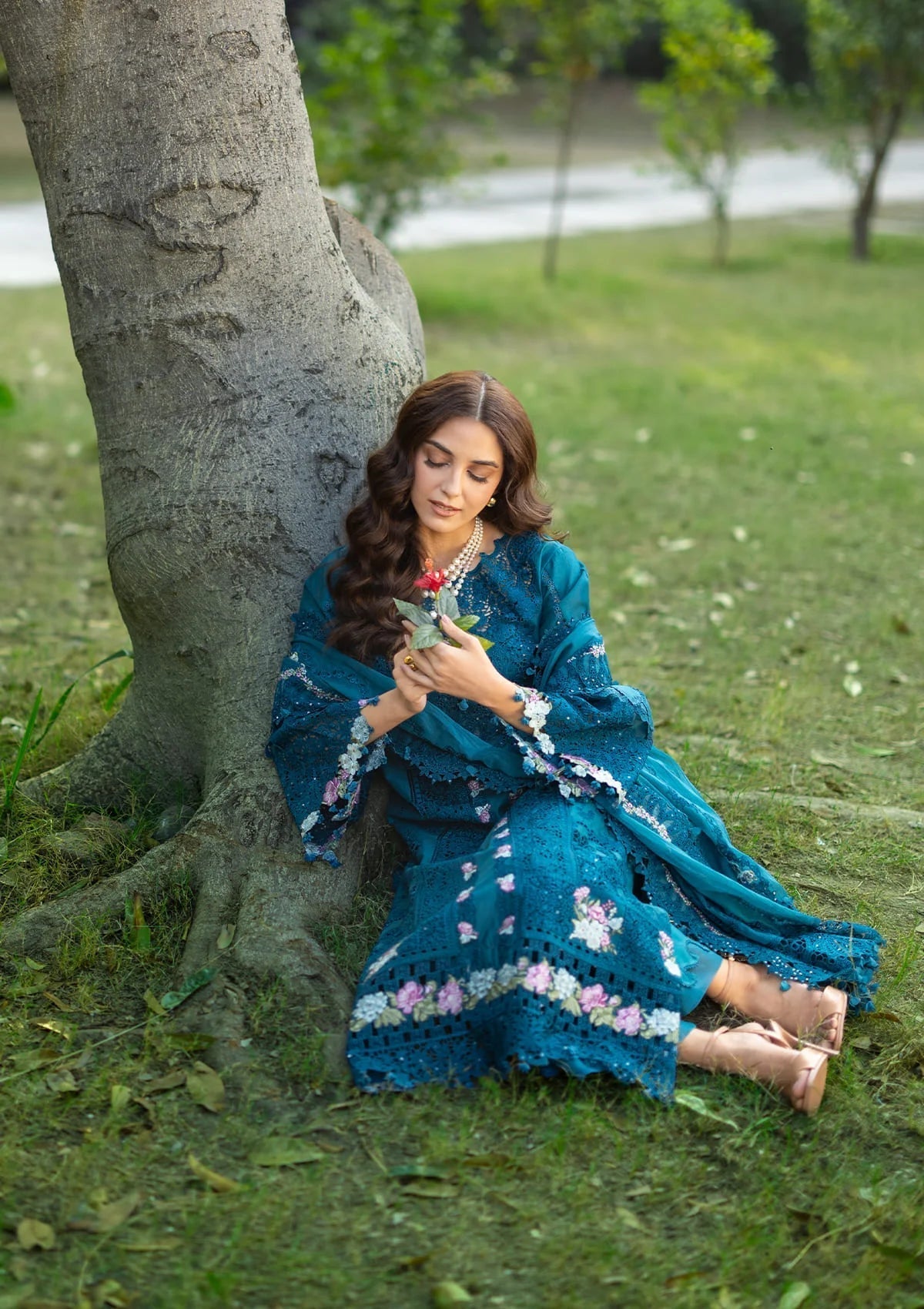 Elaf Premium | Luxury Lawn 26 | ELY-06 SAPPHIRE - Luxury Dress - available at Maria Faisal in UK and USA.