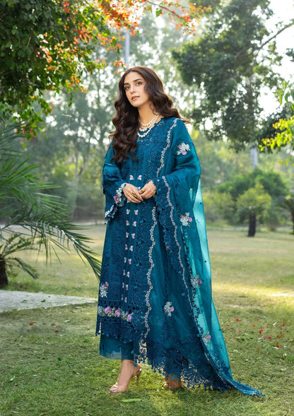 Elaf Premium | Luxury Lawn 26 | ELY-06 SAPPHIRE - Luxury Dress - available at Maria Faisal in UK and USA.