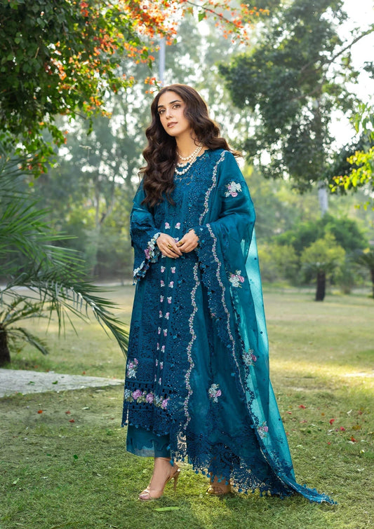 Elaf Premium | Luxury Lawn 26 | ELY-06 SAPPHIRE - Luxury Dress - available at Maria Faisal in UK and USA.