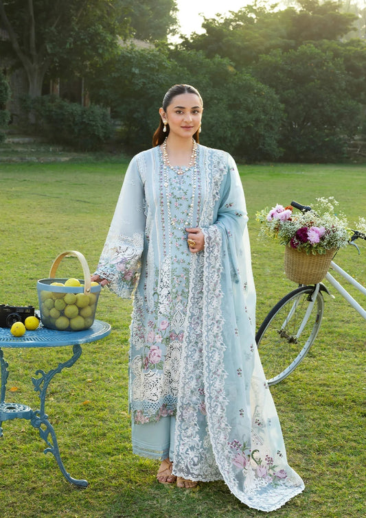 Elaf Premium | Luxury Lawn 26 | ELY-07 MORNIG DRIZZLE - Luxury Dress - available at Maria Faisal in UK and USA.