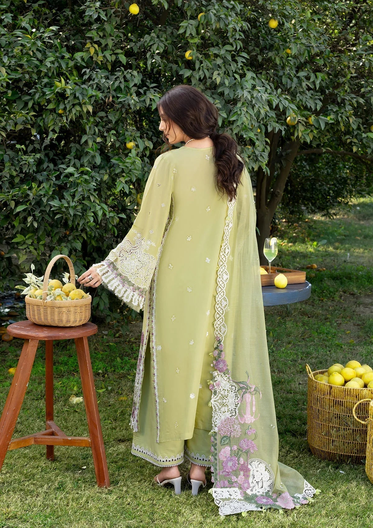Elaf Premium | Luxury Lawn 26 | ELY-08 PISTACHIA - Luxury Dress - available at Maria Faisal in UK and USA.
