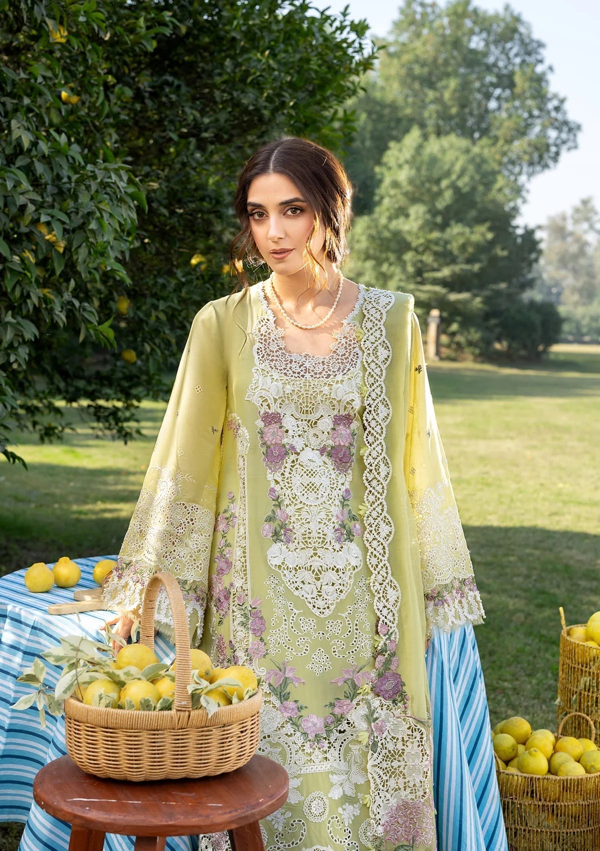 Elaf Premium | Luxury Lawn 26 | ELY-08 PISTACHIA - Luxury Dress - available at Maria Faisal in UK and USA.