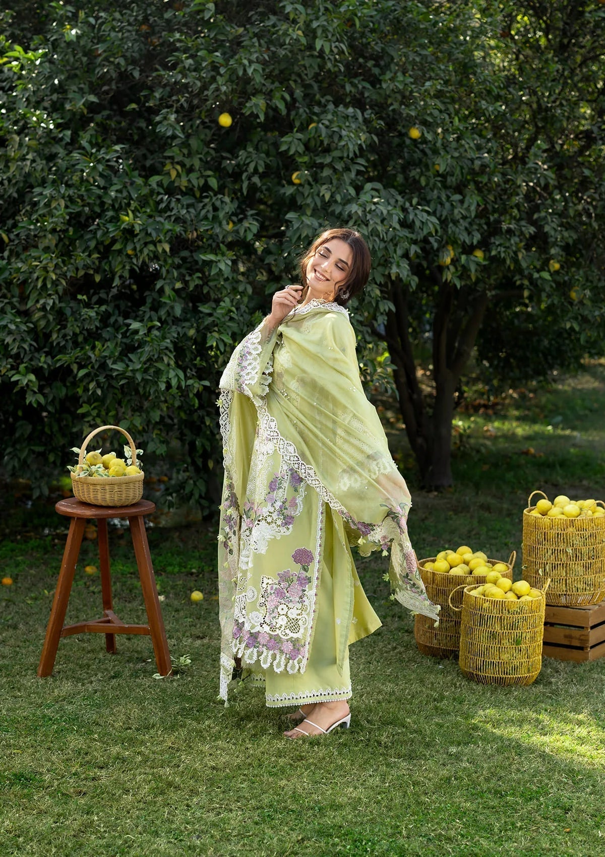 Elaf Premium | Luxury Lawn 26 | ELY-08 PISTACHIA - Luxury Dress - available at Maria Faisal in UK and USA.