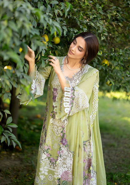 Elaf Premium | Luxury Lawn 26 | ELY-08 PISTACHIA - Luxury Dress - available at Maria Faisal in UK and USA.