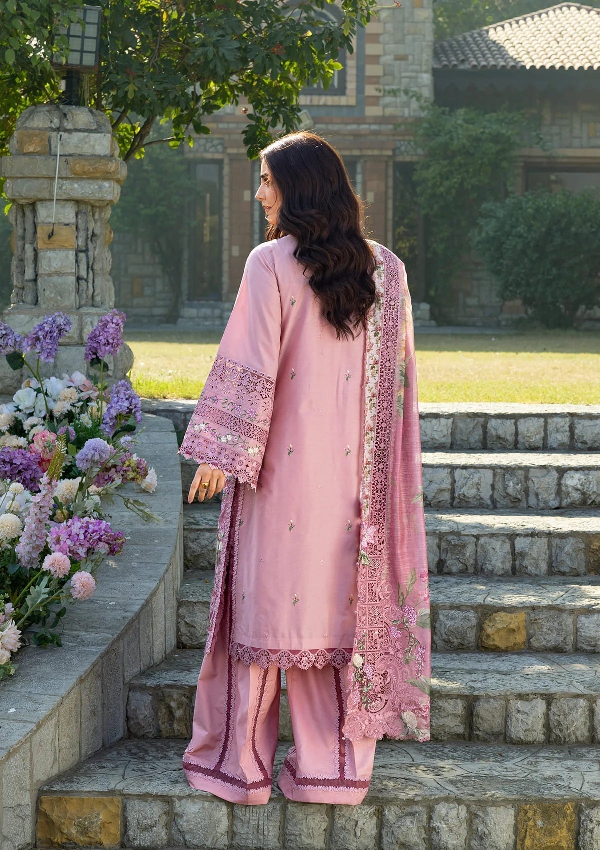 Elaf Premium | Luxury Lawn 26 | ELY-09 ROSEE - Luxury Dress - available at Maria Faisal in UK and USA.