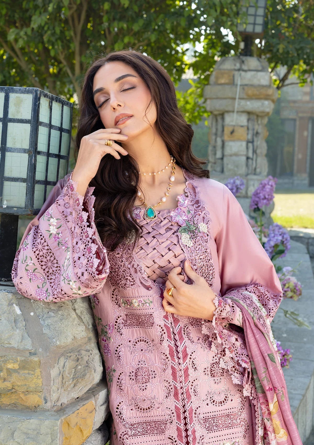 Elaf Premium | Luxury Lawn 26 | ELY-09 ROSEE - Luxury Dress - available at Maria Faisal in UK and USA.