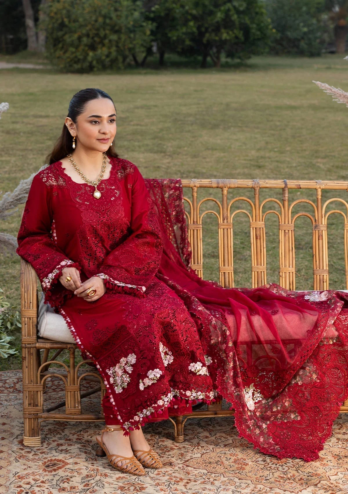 Elaf Premium | Luxury Lawn 26 | ELY-10 CHERIE LADY - Luxury Dress - available at Maria Faisal in UK and USA.