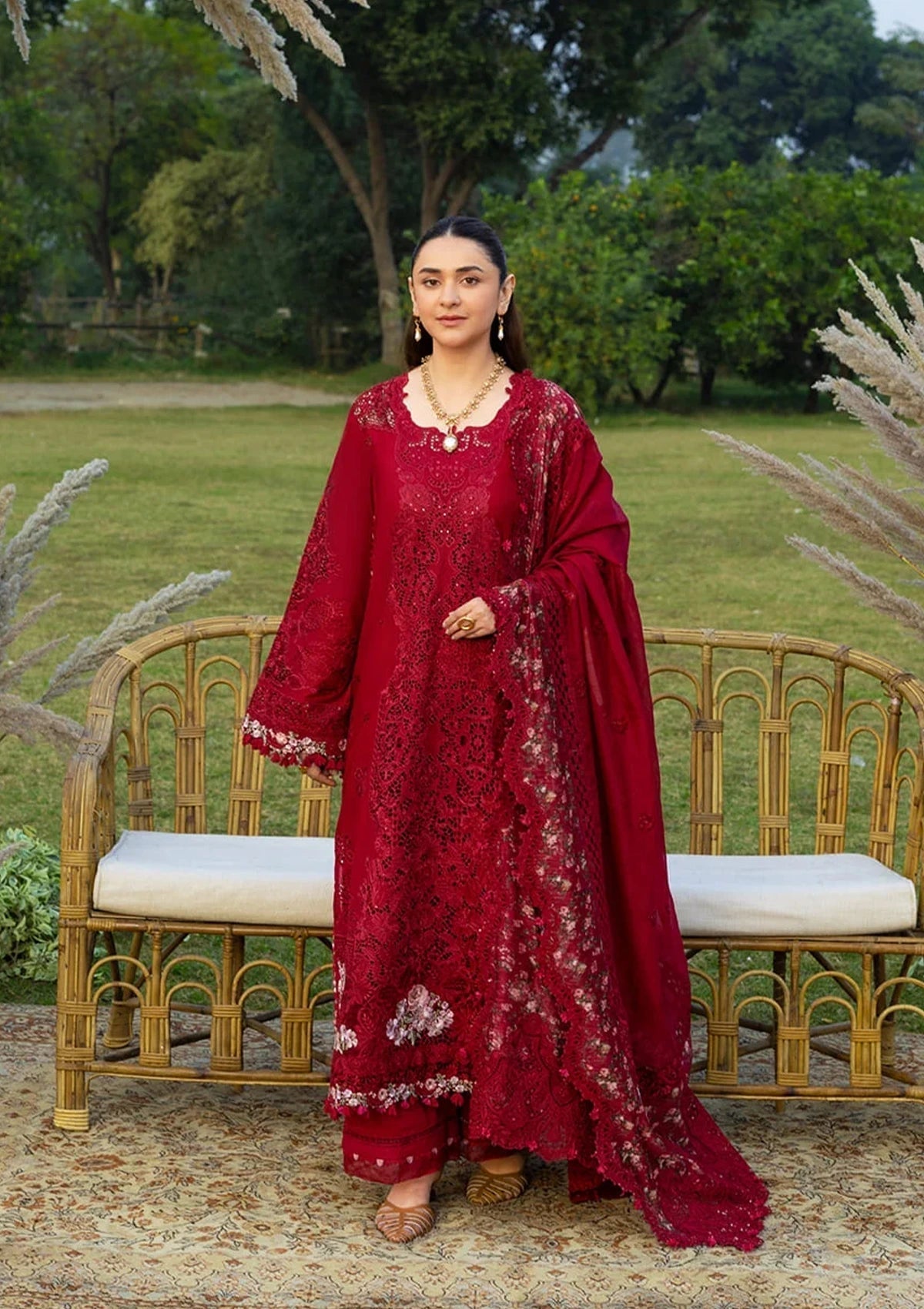 Elaf Premium | Luxury Lawn 26 | ELY-10 CHERIE LADY - Luxury Dress - available at Maria Faisal in UK and USA.