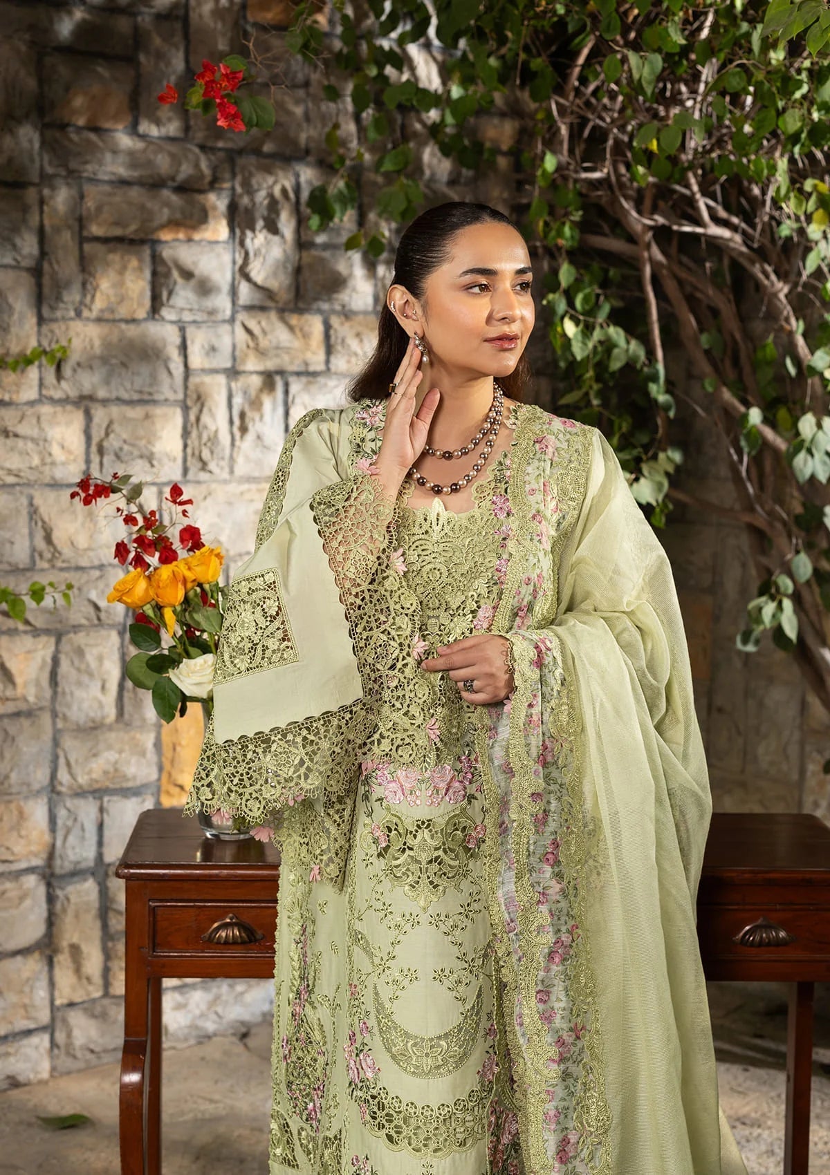 Elaf Premium | Luxury Lawn 26 | ELY-11 SPANISH MUSE - Luxury Dress - available at Maria Faisal in UK and USA.