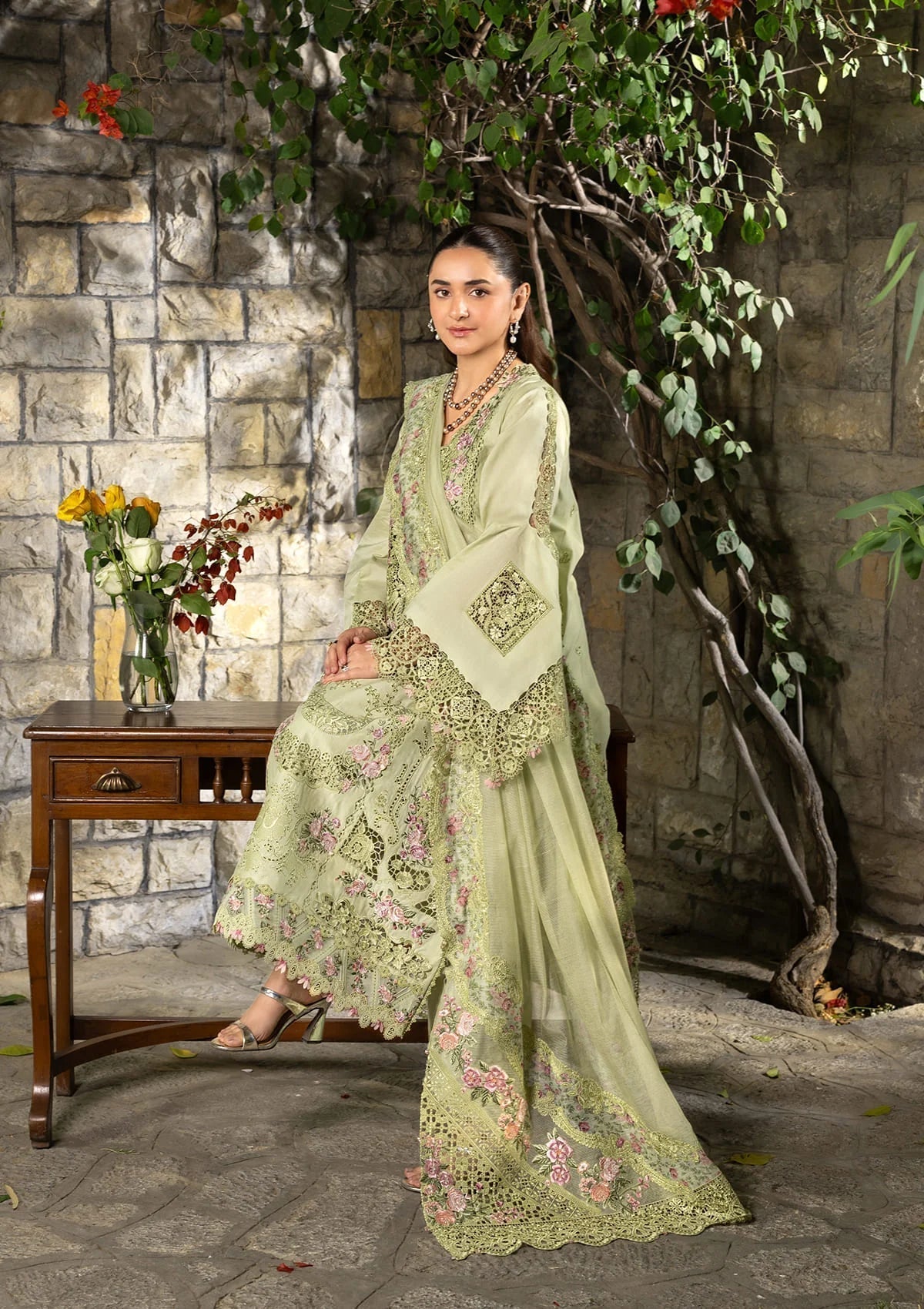 Elaf Premium | Luxury Lawn 26 | ELY-11 SPANISH MUSE - Luxury Dress - available at Maria Faisal in UK and USA.