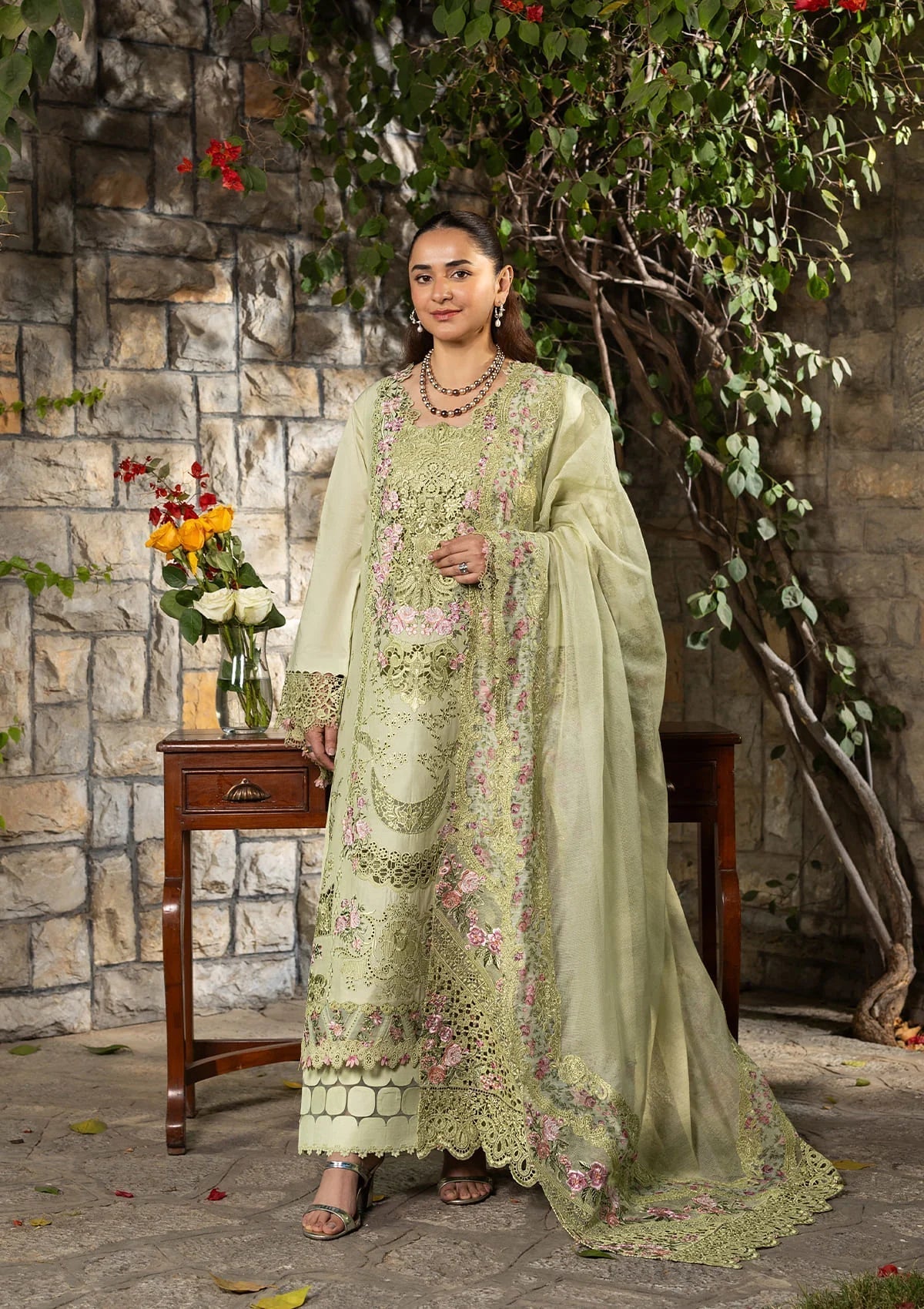 Elaf Premium | Luxury Lawn 26 | ELY-11 SPANISH MUSE - Luxury Dress - available at Maria Faisal in UK and USA.
