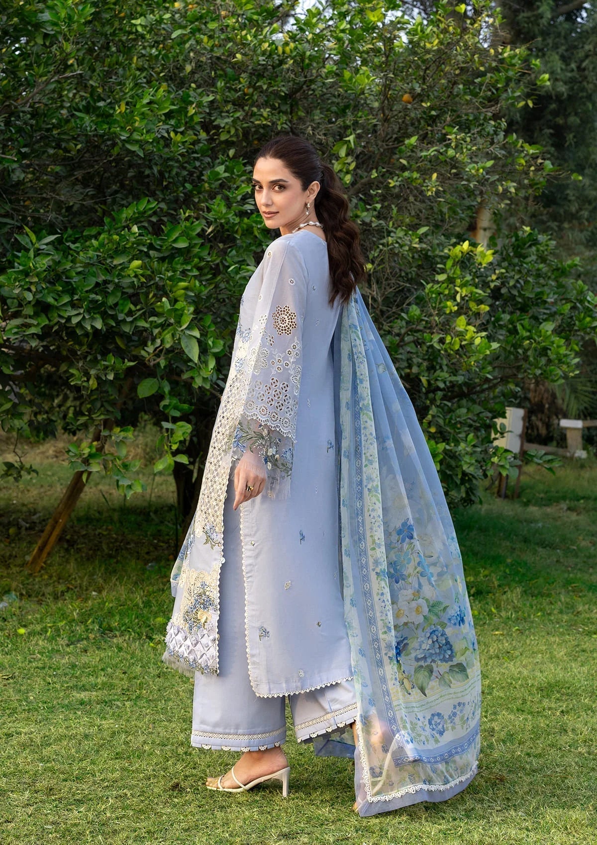 Elaf Premium | Luxury Lawn 26 | ELY-12 SKY BLISS - Luxury Dress - available at Maria Faisal in UK and USA.