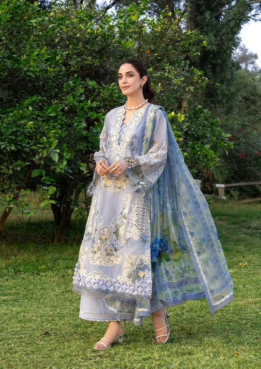 Elaf Premium | Luxury Lawn 26 | ELY-12 SKY BLISS - Luxury Dress - available at Maria Faisal in UK and USA.