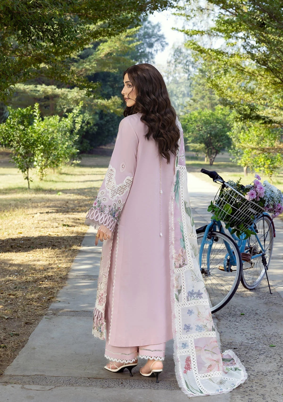 Elaf Premium | Luxury Lawn 26 | ELY-1A MAISON PINK - Luxury Dress - available at Maria Faisal in UK and USA.